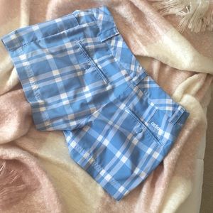 Adidas Golf Shorts Blue White Plaid Size 4 Short